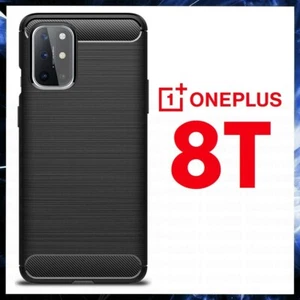 CUSTODIA PER ONEPLUS 8T COVER NERA OPACA MORBIDA IN CARBONIO TPU ULTRA SLIM 8 T - Foto 1 di 4