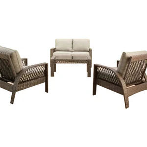 Four Seasons Courtyard Coral Bay 4 Piece Deep Seating Set with Cushioned Chairs - Picture 1 of 7