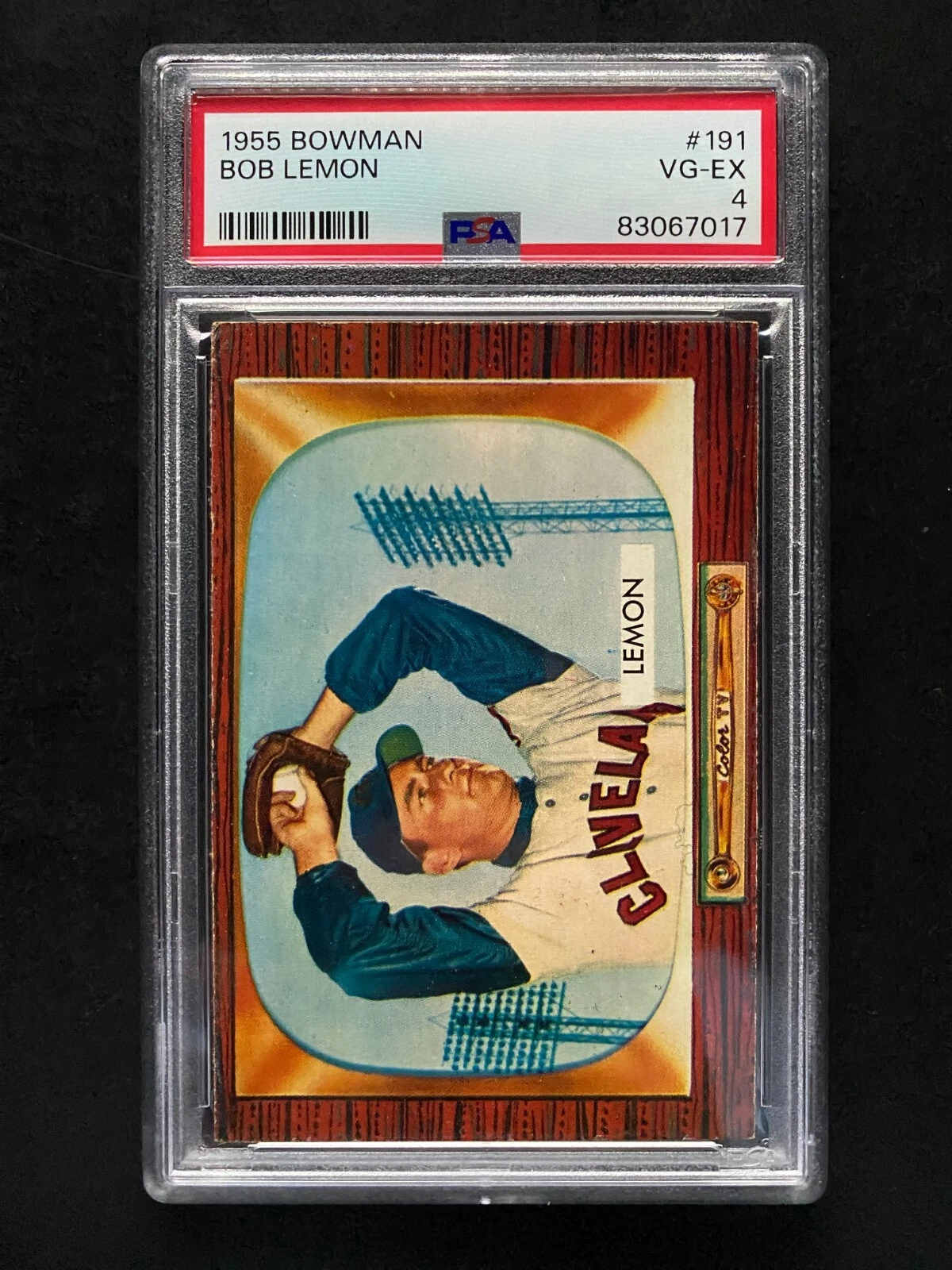 1955 Bowman #191 Bob Lemon - PSA 4 - New Label