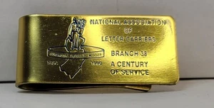 NATIONAL ASSOCIATION OF LETTER CARRIERS U. S. A. 1990 Bill Holder Money Clip - Picture 1 of 4