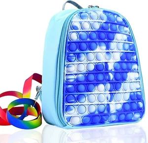 Fidget Toys Big Size Push Pop Bubble Tie-dye Silicone Pop Fidget Backpack blue - Picture 1 of 3