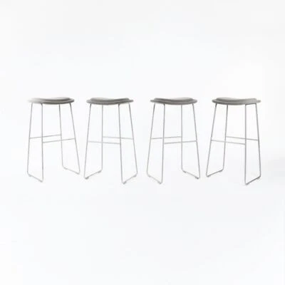 2013 Hi-Pad Bar Stools by Jasper Morrison for Cappellini in Gray Fabric 4x Avail - Image 1 of 4