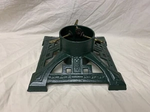 Vintage Department 56 Christmas Cast Iron Enameled Green Victorian Tree Stand   - Picture 1 of 5
