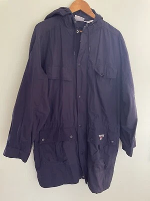 Reebok retro 80's navy unisex adult hooded anorak oversized long jacket M meduim - Image 1 of 4