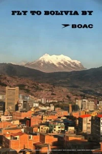 Vintage Style Airline Poster BOAC to Bolivia A4/A3/A2 Print - Bild 1 von 1