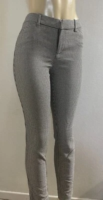 NUEVO CON ETIQUETAS GAP MUJER BLANCO Y NEGRO PATA DE PERRO AJUSTADO TOBILLO BI-ELÁSTICO PANTALONES TALLA 6 Foto 1 de 4