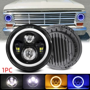 7Inch Halo LED Headlight Combo Blue For 1953-1977 Ford F-100 F-250 F-350 Pickup - Picture 1 of 13
