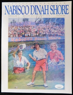 Nancy Lopez Dawn Coe-Jones Firmado Nabisco Dinah Shore Programa JSA Autenticado Foto 1 de 3