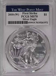2018 W Bullion Silver Eagles PCGS MS-70 Silver Eagle First Strike - Picture 1 of 4