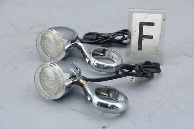 Harley Dyna 2008 señal de giro delantera izquierda derecha juego LED CROMO 41 mm horquilla abrazadera encendida Foto 1 de 4