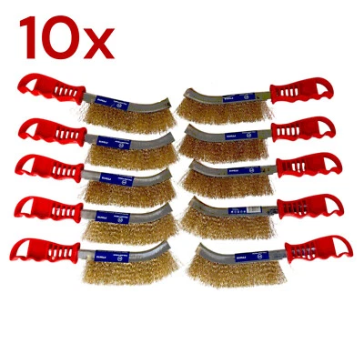 FALON-TECH 10 x Drahtbürste Stahlbesen Stahlbürste Handbürste Messingbürste Bremsenbürste