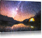 Tents Under Thousands Stars Art Brush Effect Canvas Picture Wall Deco Art Print