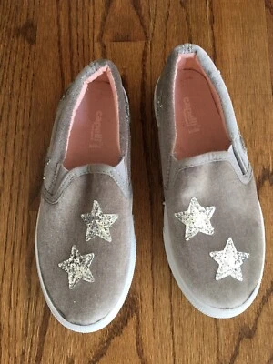 Capelli Kids Shoes Sneakers Slip-On Girls Velvet Toddler Silver Stars 1 NWT - Image 1 of 4