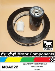 FILTER SERVICE KIT FOR TOYOTA CELICA RA24 RA40 18RC 2L PETROL 11/77>81 - Picture 1 of 3