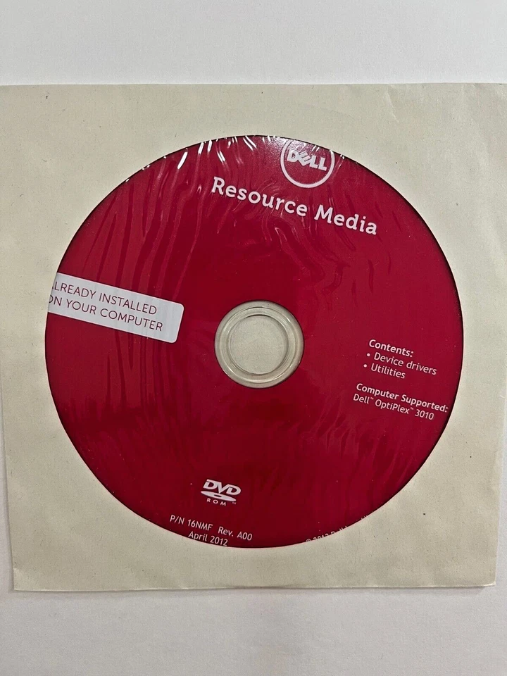 Dell Resource Media Device Drivers & Utilities OptiPlex 3010 DVD - Image 1 of 1
