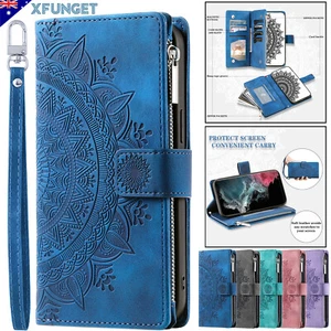 For Samsung A56 A16 A36 A26 A55 A35 A15 05s A54 Zipper Case Leather Wallet Cover - Picture 1 of 28