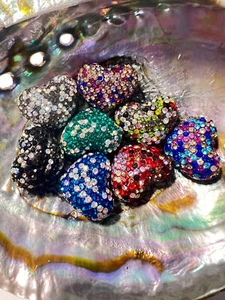 (1)PC- Choose Your AB Color- 23MM High Quality Clay Rhinestone HEART Beads - Picture 1 of 2