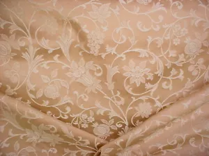 2-1/4Y KRAVET 20410 VERITAS DAMASK BRASS GOLD FLORAL SCROLL UPHOLSTERY FABRIC - Picture 1 of 4