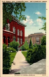 Leinen Postkarte Terrell Hall Chemie Bldg Universität von Georgia Athen GA UNP - Bild 1 von 2