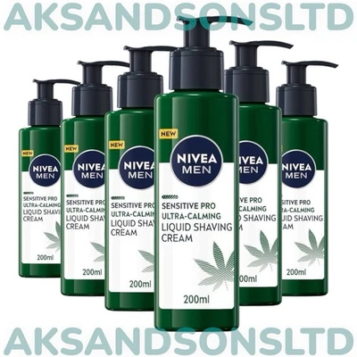 6 x NIVEA MEN Sensitive Pro Ultra Calming Liquid Rasiercreme 200ml