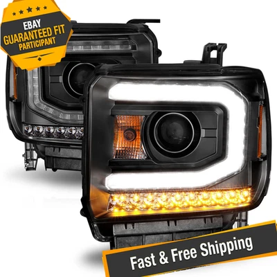 Anzo Black U-Bar Projector Headlights for 2015-2016 GMC Sierra 2500 HD Foto 1 de 4