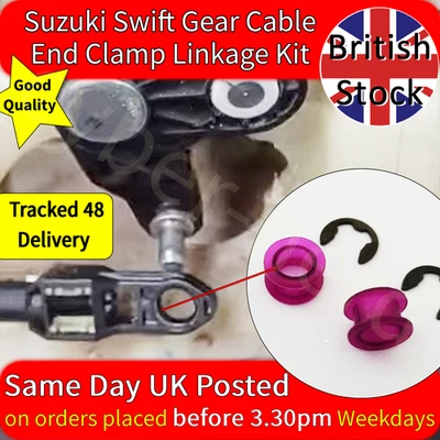 2x Suzuki Swift Gear Linkage Bushing Gearbox Repair Kit UK - 2x Bushes 2x Clips - Image 1 of 4