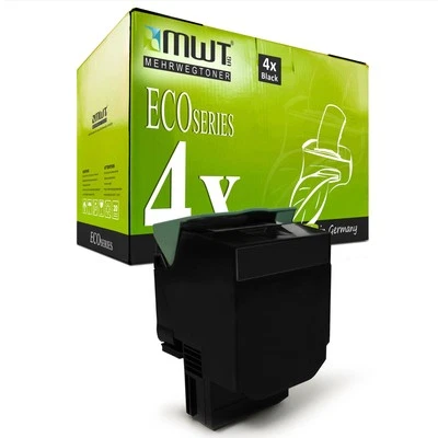 4X ECO Toner NOIR Pour Lexmark X-548-DTE X-544-DN C-546-DTN X-546-DTN - Bild 1 von 2