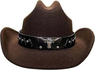 Sombrero de vaquero para mujer y hombre con ala ancha moldeable Negro US NUEVO - Image 1 of 4