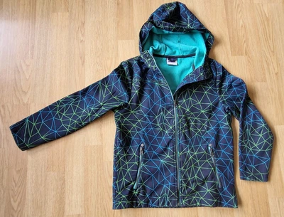 Yigga Gr.140 Kinder Jungen Mädchen Softshell Jacke schwarz grün gemustert - Bild 1 von 4