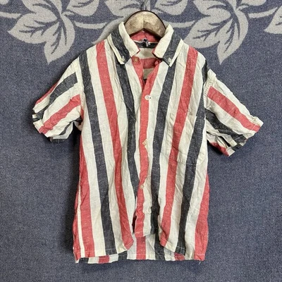 Camisa abotonada vintage de algodón a rayas juvenil años 50 envejecida talla 12 Foto 1 de 4