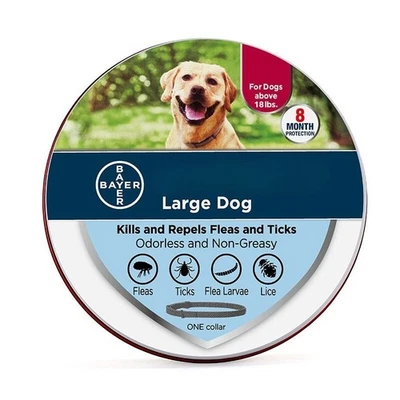 UNBRENDED 2 Pack Flea&Tick Collar for Large Dogs 18lbs 8Months Protection