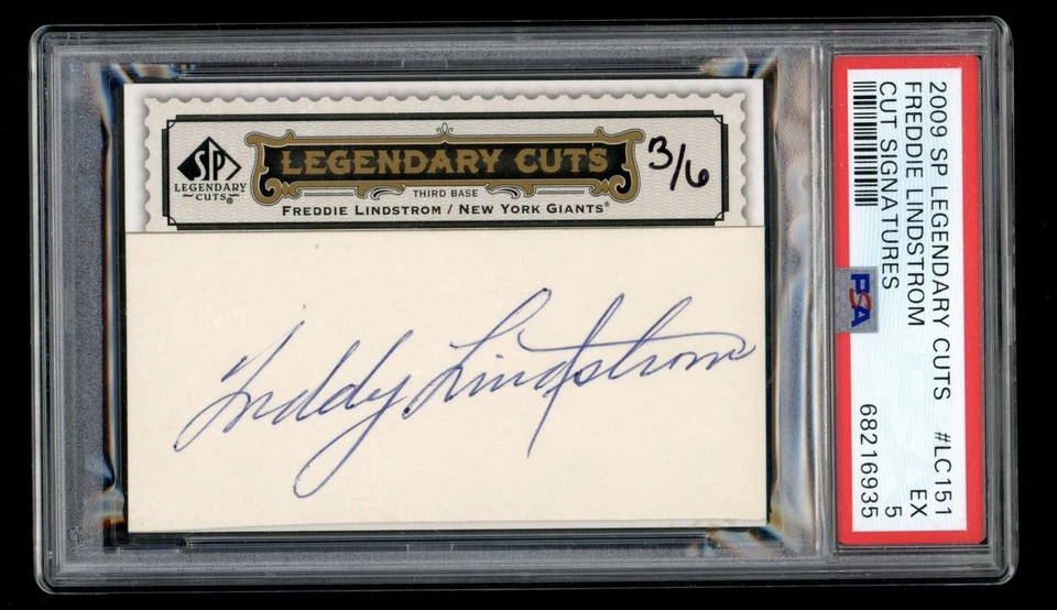 2009 SP Legendary Cuts Freddie Lindstrom Cut Signature Autograph Auto /6 PSA 5 - Image 1 of 2