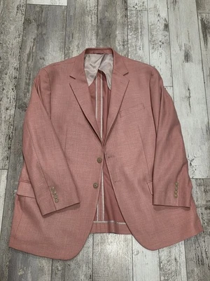 48R Men's Jos. A. Bank Blazer Coral Pink Tailored Flex Fit 2 Button Sport Coat - Image 1 of 4