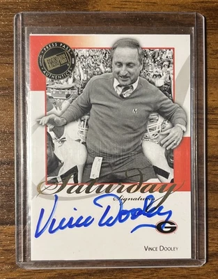 Vince Dooley 2008 Press Pass Legends autógrafo en tarjeta Georgia Bulldogs automático SP Foto 1 de 2