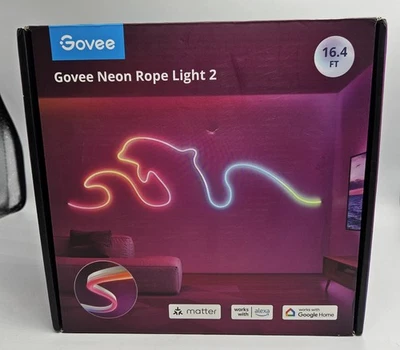 Govee RGBIC 16.4 FT Indoor LED Smart Neon Rope Light 2 With User Manual - NEW - Image 1 of 4