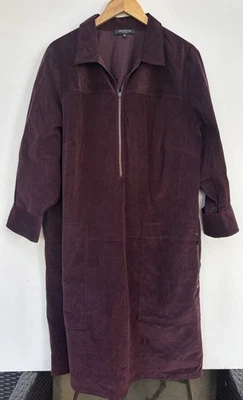 Lafayette 148 Dress 3X Cranberry Corduroy Shirtdress A Line Shirt Career - Image 1 of 4