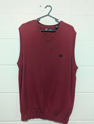 Chaleco Chaps Para Hombre Grande Rojo Cuello en V Pullover Tejido Informal Algodón Foto 1 de 4