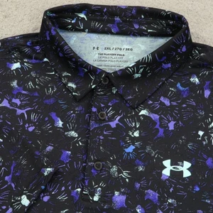Under Armour Polo XXL Sciolta Blu Nera Uomo The Playoff Camicia Stampa Grafica Golf - Foto 1 di 9
