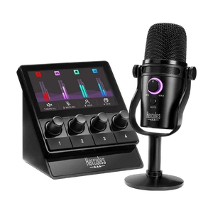 Hercules Stream Starter Kit – zestaw audio do strumieniowego przesyłania strumieniowego z kontrolerem Stream 100, - Zdjęcie 1 z 6