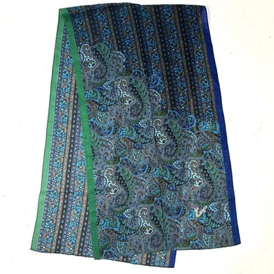 KENZO Lana 170cm Estola Azul Marino Paisley Auténtico De Japón Foto 1 de 4