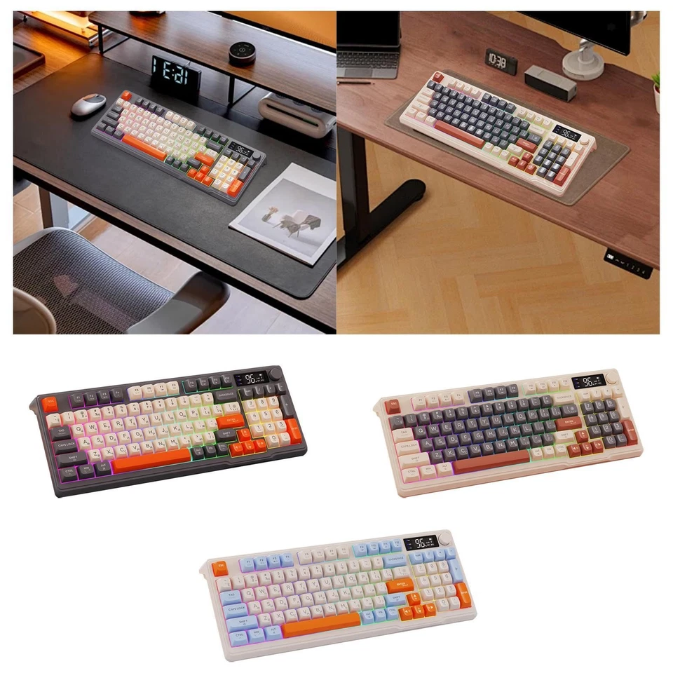 Russian Mechanical Keyboard 38.5x14.5cm Type C Charging Wireless Keyboard - Image 1 of 2