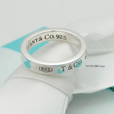 Authentic Tiffany & Co. 1837 Narrow Band Concave Ring size 4.75-5 Silver w/Pouch - Image 1 of 4