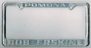 1960s Pomona California Bob Erskine Chevrolet Vintage Dealer License Plate Frame - Picture 1 of 2