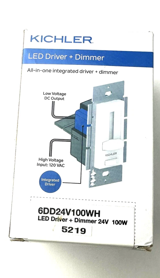 KICHLER LIGHTING 6DD24V100WH WHITE 24V 100W LED WITH DIMMER-WITH UTILITARIAN - Image 1 of 4