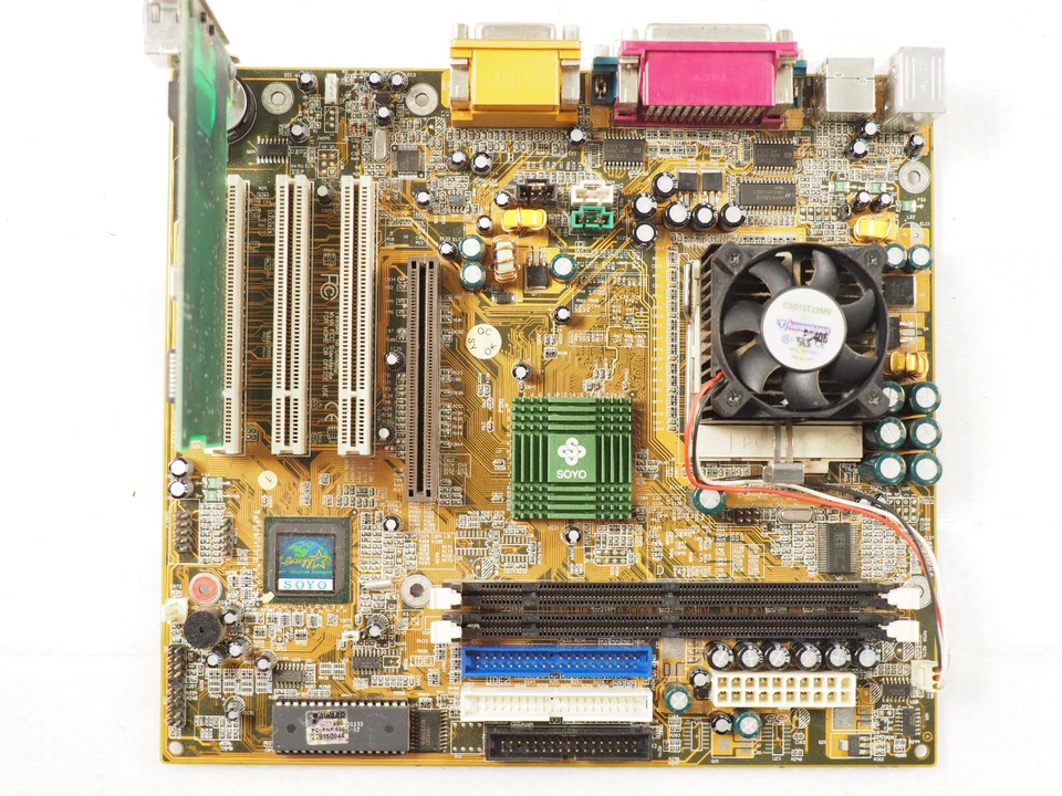 SOYO SY-7VCM PGA370 Socket w/INTEL Pentium III SL3XX Etherlink 3C905C-TX-M NIC - Image 1 of 4