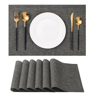 Placemats Set of 6 Washable Indoor/Outdoor Vinyl Place Mats for Dining Table ... - Picture 1 of 7