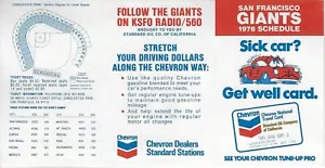 1976 San Francisco Giants Chevron Unfolded Pocket Schedule - Bild 1 von 2