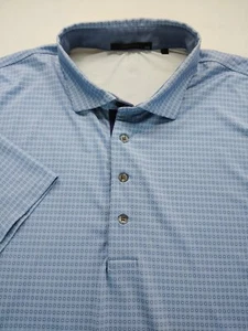 Greyson Mens Light Blue All Over Print Golf Polo Shirt SIze XXL - Picture 1 of 8