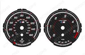 BMW E90 E91 E92 E93 Diesel Version 3 M Sport Custom Carbon Dial Cards Gauges - Picture 1 of 1