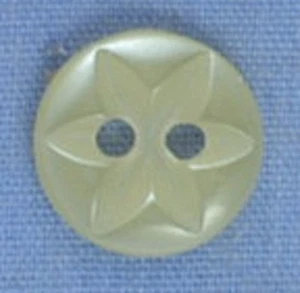 10mm Cream Star 2 Hole Button (x 4 buttons) - Picture 1 of 1